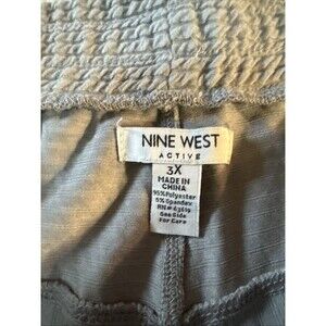 NWT Nine West Women's Plus Size 3X Active Pants Bright GrayPockets Bottom NWT
